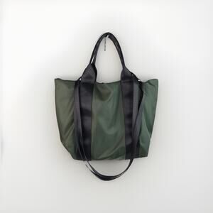 Fabletics The Day Trip Bag Green Lined Yoga Tote With Long Shoulder Straps